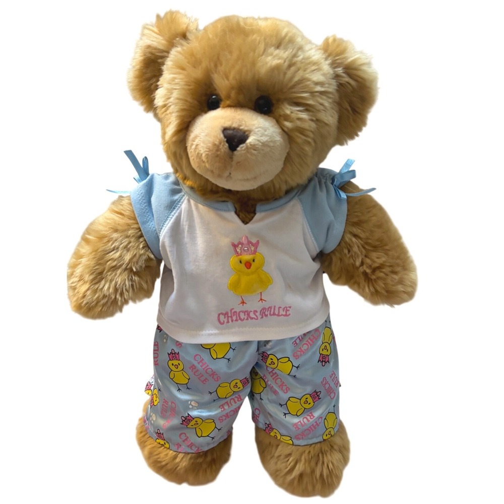 Build-A-Bear Workshop Teddy Bear Chicks Rule Pajama Outfit 16" Plush